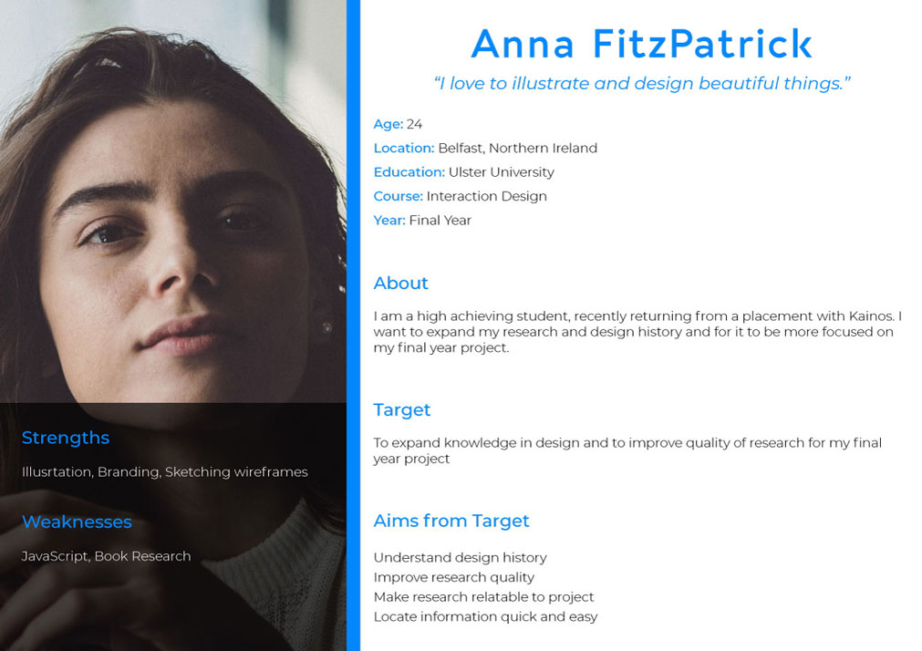 Bookmark - User persona - Anna FitzPatick