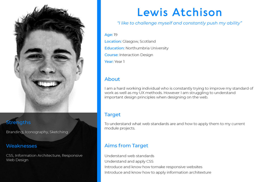 Bookmark - User persona - Lewis Atchison