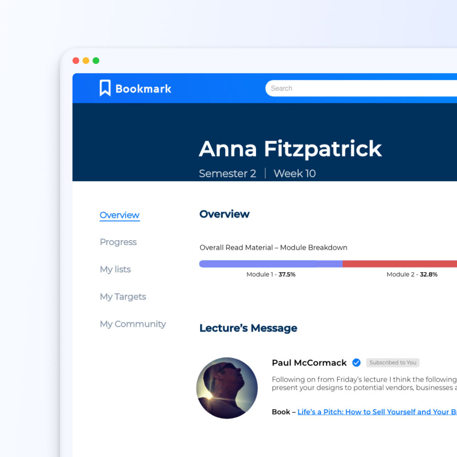 Bookmark - Profile Dashboard